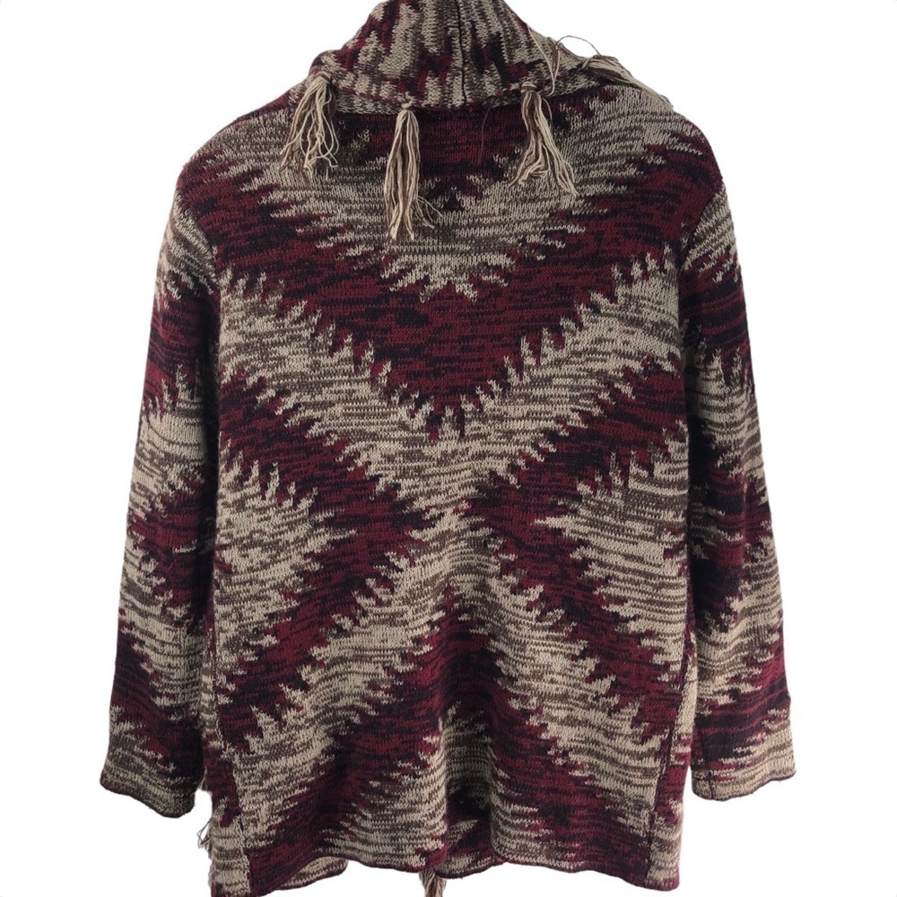 Nostalgia Fringe Cardigan Sz M Aztec Cabincore Long Boho Western Cabin Cozy - Picture 5 of 7